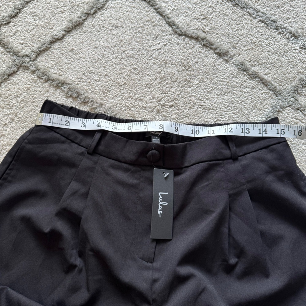 Lulus black trouser pants high rise straight leg loose fit taper XL new - Picture 5 of 7